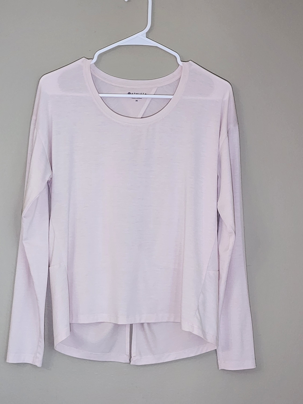 Athleta Cut Out Back Active Top - Pale Pink Women Size M